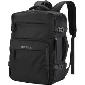 RealCool Travel Backpack for Women Men, Carry On Backpacks,15.6-17.3inch Laptop Bag TSA Flight Approved, for School College (Black, 15.6 inch) in Saudi Arabia