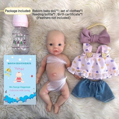 11 Inch Full Body Silicone Reborn Baby Doll, Eyes Open Realistic Lifelike Full Silicone Body Baby Girl in Kuwait