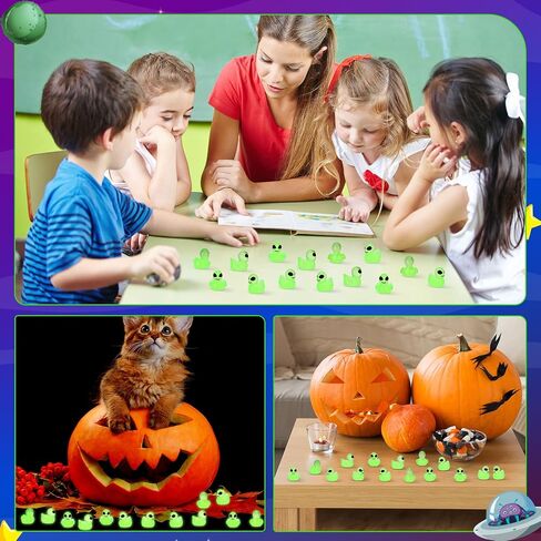 50 Pcs Mini Alien Figures Glow in The Dark, Tiny Alien Ducks, Mini Resin Figurines in Bulk, Little Resin Ducks for Space Party Favors Halloween Prank (Green) in Saudi Arabia