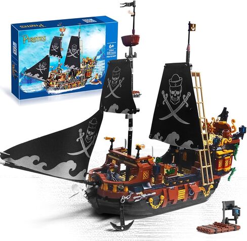 مجموعة البناء المصغرة للقراصنة -غير متوافقة مع LEGO مجموعة للأولاد 8-14 ، هدية للأطفال والكبار المتحمسين (1328 قطعة) in Saudi Arabia