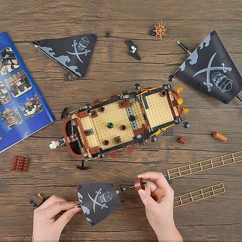 مجموعة البناء المصغرة للقراصنة -غير متوافقة مع LEGO مجموعة للأولاد 8-14 ، هدية للأطفال والكبار المتحمسين (1328 قطعة) in Saudi Arabia