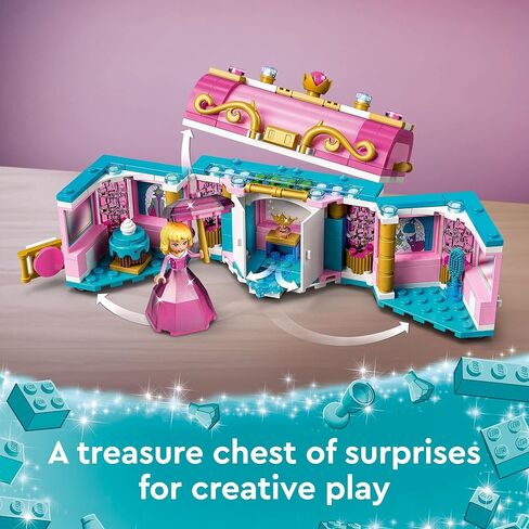 LEGO Disney Princess Aurora, Merida & Tiana’s Enchanted Creations 43203 Diamond Dress Set with 2 Buildable Jewelry Boxes, Pencil Holder, DOTS Bracelet and Mini-Dolls in Saudi Arabia