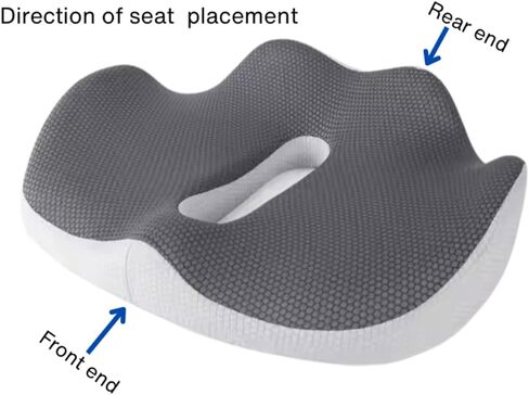 Ergonomic Large Seat Cushion for Office Chair - Memory Foam Coccyx Cushion for Tailbone, Sciatica & Back Pain Relief - Breathable Washable Cover, Non-Slip Base for Home, Office, Car, and Travel in Saudi Arabia