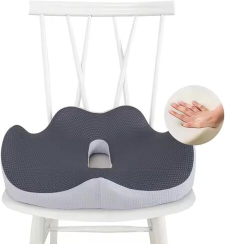 Ergonomic Large Seat Cushion for Office Chair - Memory Foam Coccyx Cushion for Tailbone, Sciatica & Back Pain Relief - Breathable Washable Cover, Non-Slip Base for Home, Office, Car, and Travel in Saudi Arabia