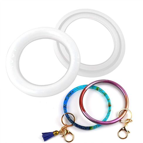 Honbay 2PCS Silicone Bracelet Resin Mold Bangle Mould Round Jewelry Casting Mold for Jewelry Making DIY Crafts Supplies (Inner Diameter: 72mm) in Saudi Arabia