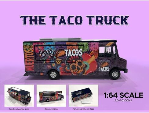 Diecast Model Car Collectibles Compatible with American Diorama 1:64 Food Truck Taco Truck DOTD Limited Edition AD-70100 in Saudi Arabia
