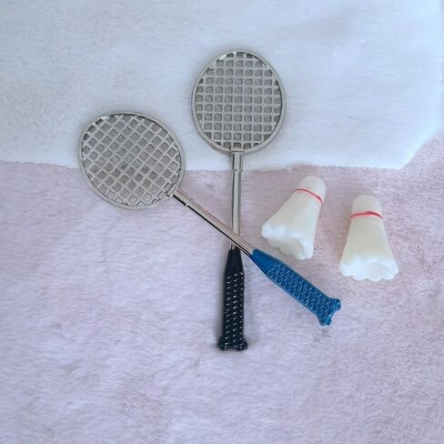 Kisangel 2sets Mini Dollhous Detminton Detmet ، مضربات الريشة المصغرة مع كرات للاشتعال سحر حقيبة الظهر الرياضية in Kuwait