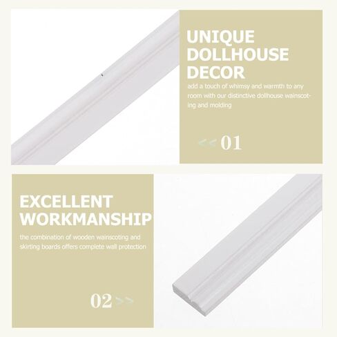 Upkoch Dollhouse Decor Decor Diy Miniature Furniture Wooden Skirting Board Miniature Wall Molding Decorations in Kuwait
