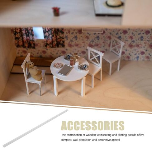 Upkoch Dollhouse Decor Decor Diy Miniature Furniture Wooden Skirting Board Miniature Wall Molding Decorations in Kuwait