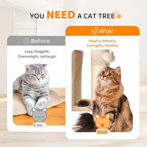 Bonnlo Barge Cat Tree مع صندوق القمامة ، وبرج Cat Wooden Cat All-in-1 ، و 70 بوصة منازل Caats الداخلية ، و Contens Condo Wih Screading Posts ، و Hidden Cat Room Furniture in Kuwait