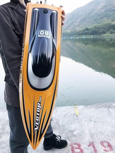 Sowofa جاهز للركض ، 31.5 "قارب سرعة التحكم عن بعد الكبار للبالغين S3.0 محرك بدون فرش 80 كم/ساعة+، بطارية 4200 مللي أمبير في نفس الوقت ، upgraed جميع الدفة المعدنية in Kuwait