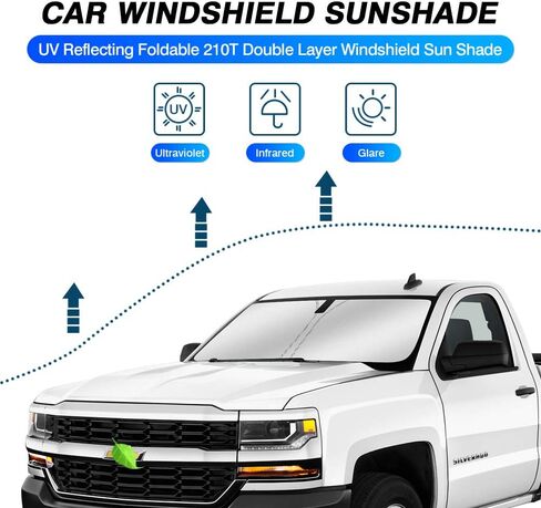 KUST Windshield Sun Shade for 2017-2023 GMC Acadia SUV Window Sunshade Sun Visor Protector Foldable Blocks UV Rays Keep Your Car Cooler in Saudi Arabia