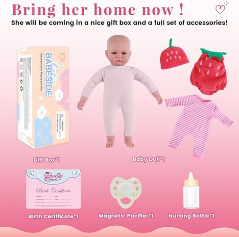 Babeside 15 بوصة First Baby Doll Girl - ملابس جميلة واقعية للطفل مع جسم ناعم خفيف الوزن يشمل مجموعة الزجاجة والمصباح ، واللعب والهدية للأطفال الصغار in Saudi Arabia