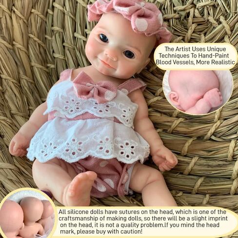 11 بوصة نابضة بالحياة الكاملة الجسم سيليكون تولد دمى الطفل فتاة واقعية كاملة السيليكون الجسم دمية طفل حلوة لعبة تعليمية لعبة التعليم للأطفال 3+ in Kuwait