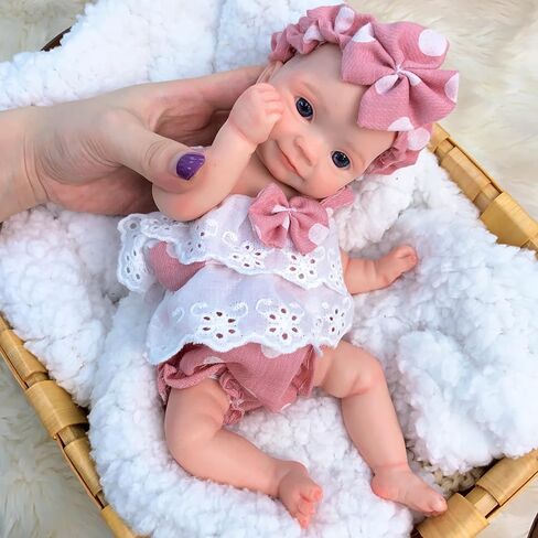 11 بوصة نابضة بالحياة الكاملة الجسم سيليكون تولد دمى الطفل فتاة واقعية كاملة السيليكون الجسم دمية طفل حلوة لعبة تعليمية لعبة التعليم للأطفال 3+ in Kuwait