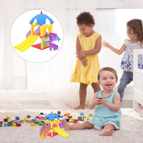 Toyvian Dollhouse Playground Slide Small Playground Models Miniature Outdoor Playset Decor Present for Miniature Enthusiasts Safe Material Design in Saudi Arabia