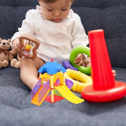 Toyvian Dollhouse Playground Slide Small Playground Models Miniature Outdoor Playset Decor Present for Miniature Enthusiasts Safe Material Design in Saudi Arabia