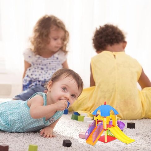 Toyvian Dollhouse Playground Slide Small Playground Models Miniature Outdoor Playset Decor Present for Miniature Enthusiasts Safe Material Design in Saudi Arabia