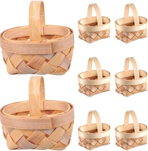 Unomor Weaving Decorative Basket Set of 8 Miniature Wicker Baskets for Home Decor Party Favors and Dollhouse Accessories in Saudi Arabia