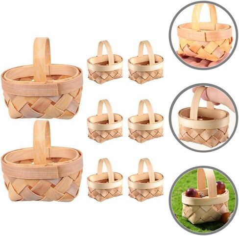 Unomor Weaving Decorative Basket Set of 8 Miniature Wicker Baskets for Home Decor Party Favors and Dollhouse Accessories in Saudi Arabia