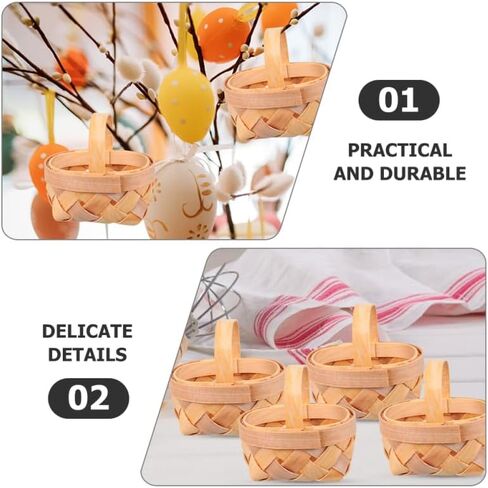 Unomor Weaving Decorative Basket Set of 8 Miniature Wicker Baskets for Home Decor Party Favors and Dollhouse Accessories in Saudi Arabia