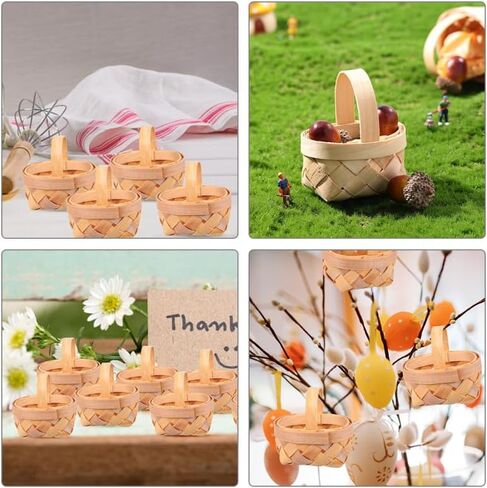 Unomor Weaving Decorative Basket Set of 8 Miniature Wicker Baskets for Home Decor Party Favors and Dollhouse Accessories in Saudi Arabia