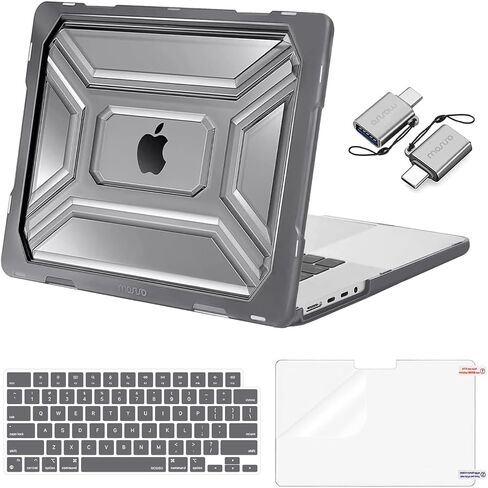 MOSISO Compatible with MacBook Pro 16 inch Case 2025 2024 2023 2022 2021 M4 M3 M2 M1 A3403 A3186 A2991 A2780 A2485, Heavy Duty Hard Case with TPU Bumper&Keyboard Cover&Screen Film&Type C, Gray in Saudi Arabia