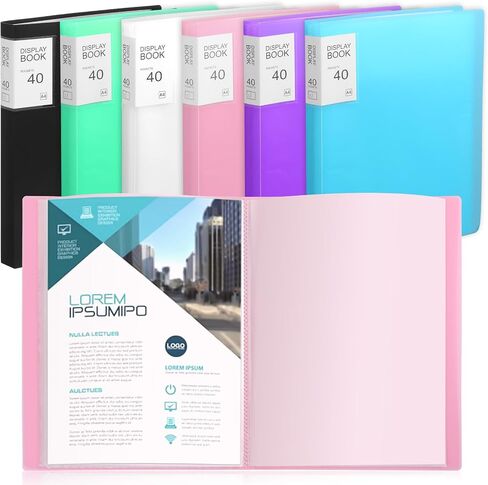 6 Pack Art Portfolios 9.1"x12.2", 40 Pockets Large Portfolio Folder Display 80 Pages, Heavy Duty Art Portfolio Folder with Clear Sheet Protectors, Presentation Book for Artwork Document Organizer in Saudi Arabia