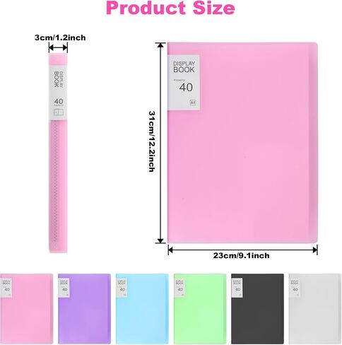 6 Pack Art Portfolios 9.1"x12.2", 40 Pockets Large Portfolio Folder Display 80 Pages, Heavy Duty Art Portfolio Folder with Clear Sheet Protectors, Presentation Book for Artwork Document Organizer in Saudi Arabia