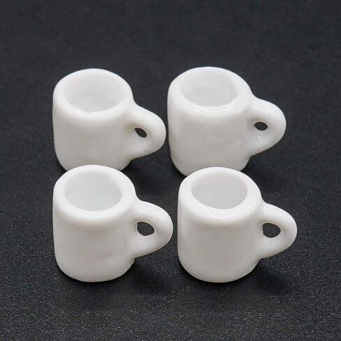 4Pcs White 1/12 Miniature Coffee Mugs Dollhouse Decoration Accessories, DIY Doll House Kit in Saudi Arabia