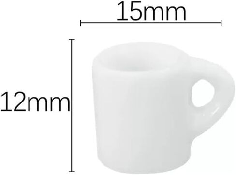 4Pcs White 1/12 Miniature Coffee Mugs Dollhouse Decoration Accessories, DIY Doll House Kit in Saudi Arabia