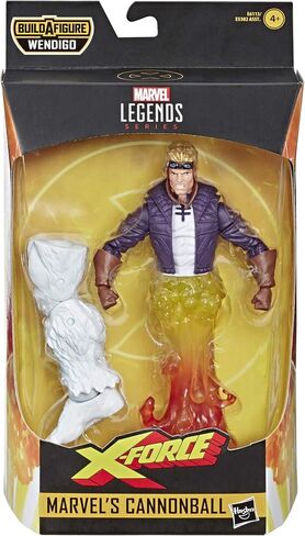 Marvel Classic Hasbro Legends Series 6 "Action Action Figure Toy Cannonball Toy (مجموعة X-Men/X-Force)-مع جزء Wendigo Build-A-Figure ، Brown/A in Saudi Arabia