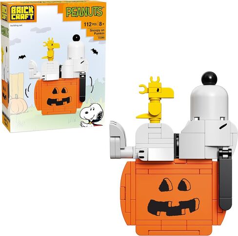 الفول السوداني Snoopy على مجموعة لبناء قرع القرع ، 112 قطعة | DIY Halloween & Fall Block Kit Shotgiving Gack-O’lantern Display ، Décor القابلة للتحصيل وهدية موسمية للأطفال والكبار ، الأعمار 8+ in Saudi Arabia