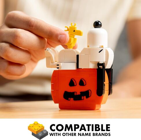 الفول السوداني Snoopy على مجموعة لبناء قرع القرع ، 112 قطعة | DIY Halloween & Fall Block Kit Shotgiving Gack-O’lantern Display ، Décor القابلة للتحصيل وهدية موسمية للأطفال والكبار ، الأعمار 8+ in Saudi Arabia