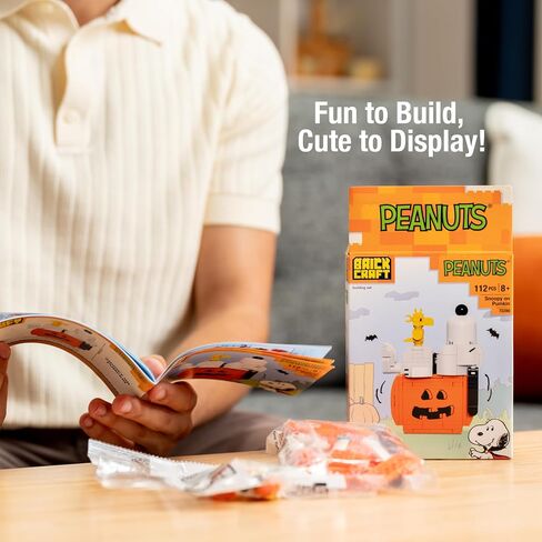 الفول السوداني Snoopy على مجموعة لبناء قرع القرع ، 112 قطعة | DIY Halloween & Fall Block Kit Shotgiving Gack-O’lantern Display ، Décor القابلة للتحصيل وهدية موسمية للأطفال والكبار ، الأعمار 8+ in Saudi Arabia