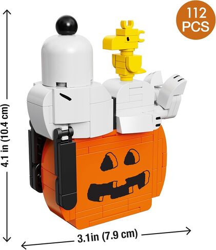 الفول السوداني Snoopy على مجموعة لبناء قرع القرع ، 112 قطعة | DIY Halloween & Fall Block Kit Shotgiving Gack-O’lantern Display ، Décor القابلة للتحصيل وهدية موسمية للأطفال والكبار ، الأعمار 8+ in Saudi Arabia