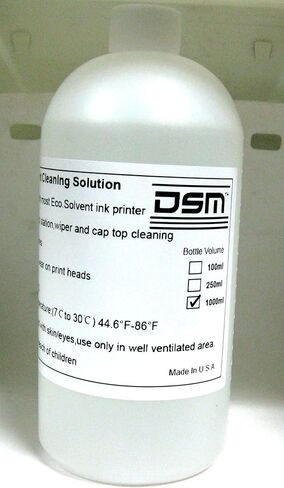 DSM Eco Solvent Cleaning Solution1000 ml (1 Liter) for Mimaki Roland Mutoh Epson Ink Line Head Flushing Liquid (Made in USA) in Saudi Arabia