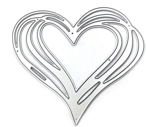 Silver Heart Metal Cutting Dies Stencil DIY Scrapbook Album Paper Card Template Metal Cutting Dies for Card Making Deals Scrapbooking Die-Cuts, Scrapbooking and Stamping in Saudi Arabia