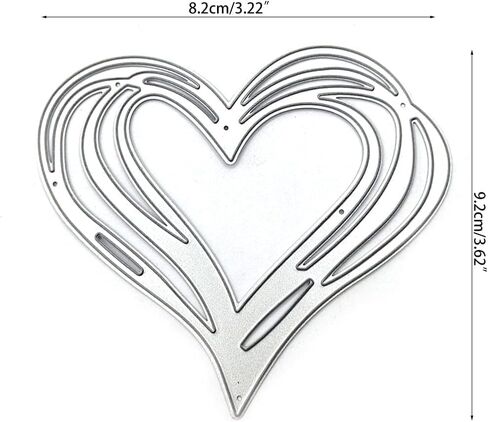 Silver Heart Metal Cutting Dies Stencil DIY Scrapbook Album Paper Card Template Metal Cutting Dies for Card Making Deals Scrapbooking Die-Cuts, Scrapbooking and Stamping in Saudi Arabia