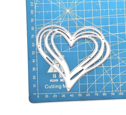 Silver Heart Metal Cutting Dies Stencil DIY Scrapbook Album Paper Card Template Metal Cutting Dies for Card Making Deals Scrapbooking Die-Cuts, Scrapbooking and Stamping in Saudi Arabia