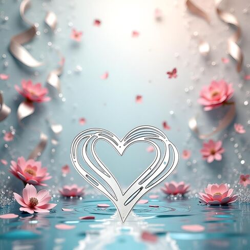 Silver Heart Metal Cutting Dies Stencil DIY Scrapbook Album Paper Card Template Metal Cutting Dies for Card Making Deals Scrapbooking Die-Cuts, Scrapbooking and Stamping in Saudi Arabia