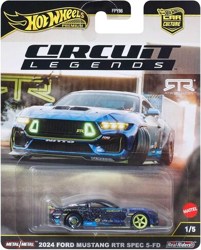 Hot Wheels Premium Car Culture 1:64 Scale Die-Cast 2024 Mustang RTR Spec 5-FD Collectible Vehicle with Real Riders Tires & Metal/Metal Body & Chassis in Saudi Arabia