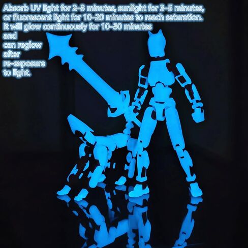 T13 Action Figures (Grow in The Dark Blue) Titan 13 Action Figures T13 3D Action Figure Set Already Assembled Dummy 13 Nova T-13 Robot 3D Printed Multi-Jointed Movable Toy (Blue Black + Dog) in Saudi Arabia
