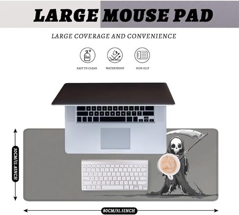Galaxy Cat Mouse Pad Purple Night Sky Forest Moon Extended Keyboard Mouse Mat for Computer Office, Big Laptop Mouse pad, Gaming Pc 31.5x11.8 in in Saudi Arabia
