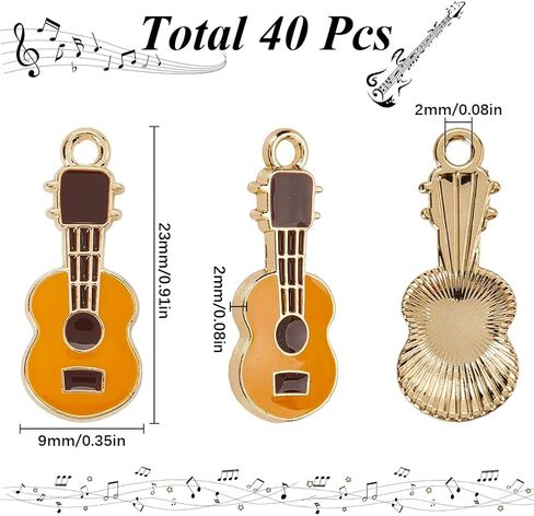 Sunnyclue 1 Box 40PCS Guitar Charm Musical Musical Musical Musical Musical Music Music Music Music Music Music Music Music Sharms Bulk for Jewelry Making Charms Bracelet Women Friendship Supplies Supplies Supplies in Saudi Arabia