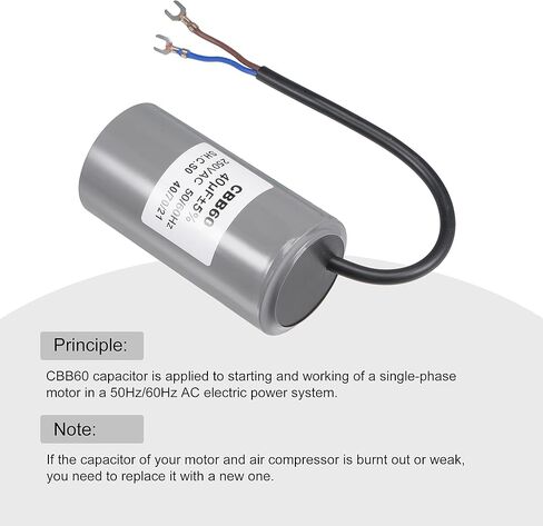 MECCANIXITY CBB60 مكثف تشغيل 30 فائق التوهج 250 فولت تيار متردد 2 أسلاك 50/60 هرتز محرك أسطواني تشغيل مكثف 96 × 50 مم مع محطة لمضخة مياه ضاغط الهواء in Kuwait