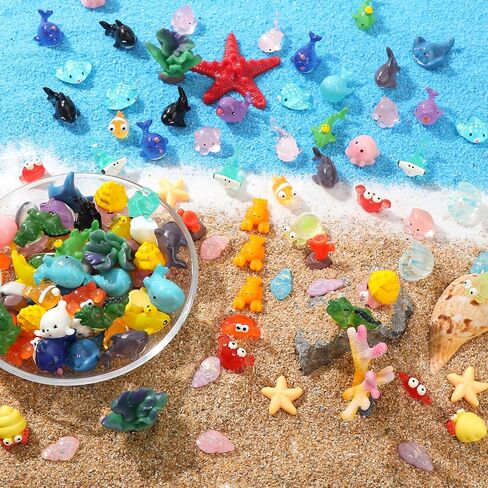 150 PCS MINI RESIN TIMUTS MINIATURE TOPURINES 30 STYLES OCEAN TIPE RESIN AGOURES BROK INTIONINGS MINI Animals Decord Decor in Saudi Arabia