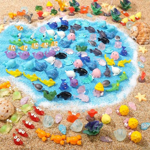 150 PCS MINI RESIN TIMUTS MINIATURE TOPURINES 30 STYLES OCEAN TIPE RESIN AGOURES BROK INTIONINGS MINI Animals Decord Decor in Saudi Arabia