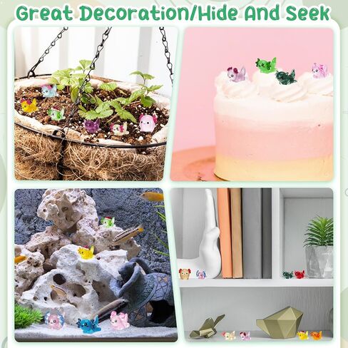 30 Pcs Mini Resin Axolotl 6 Styles Luminous Small Axolotl Miniature Animal Figurine Luminous Mini Resin Animal Party Favors for DIY Garden Landscape Decoration in Kuwait
