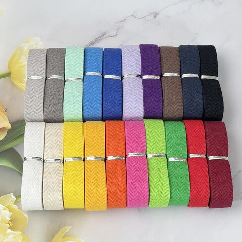 ألوان شريط تويلي القطن - 100 ياردة × 5/8inch ، 20 لونا من الأشرطة الشريط متعرجة الشريط للخياطة ، الحرف اليدوية ، العلاقات ، الملصقات ، حواف الزخرفة الزخرفية ، DIY ، الملابس ، تقليم النسيج in Kuwait